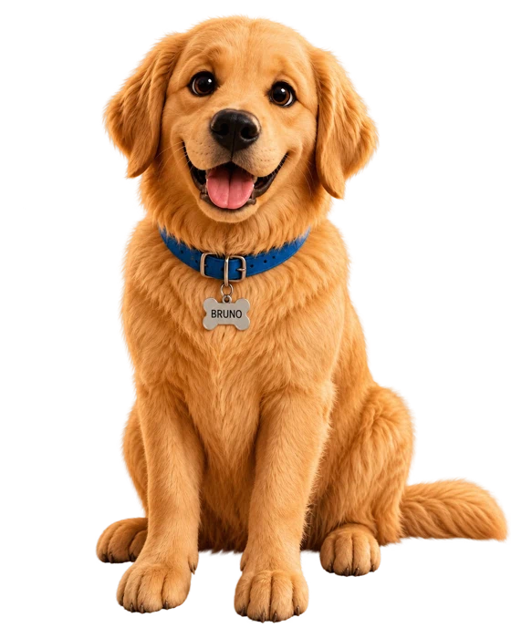 Bruno, ZooPixo’s happy golden retriever